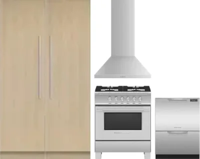 5 Piece Package Includes Refrigerator, Freezer, Range, Hood And Dishwasher